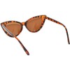 Ladies Vintage Cat Eye Brown Lens Sunglasses Leopard Frame
