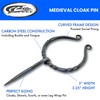 Szco Supplies Medieval Cloak Pin - 3.25" Black Coated Carbon