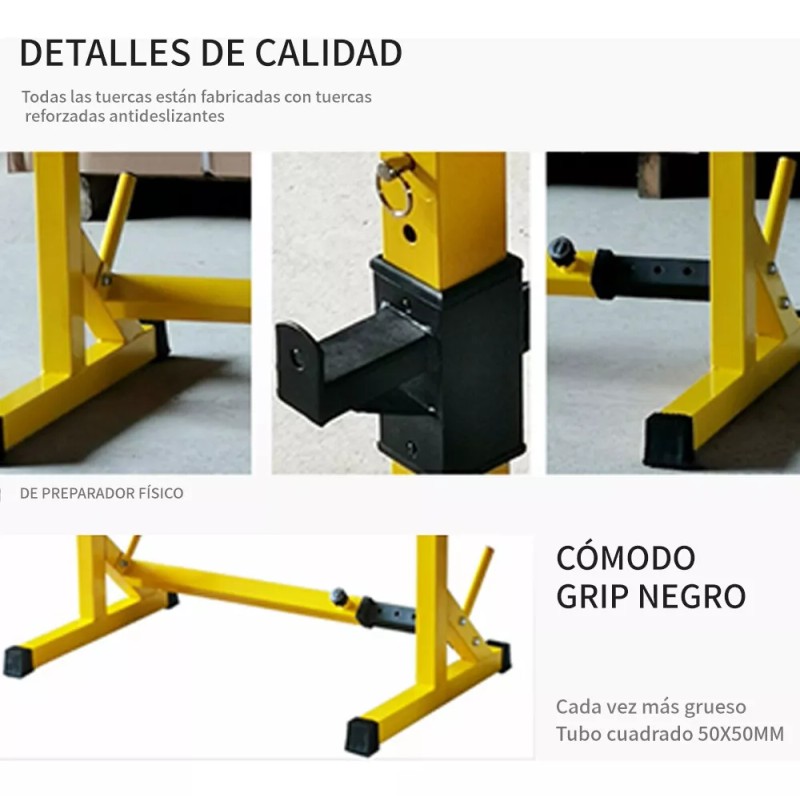 TOYGAGADE Estante Para Sentadillas Con Soporte De Barra Ajustable