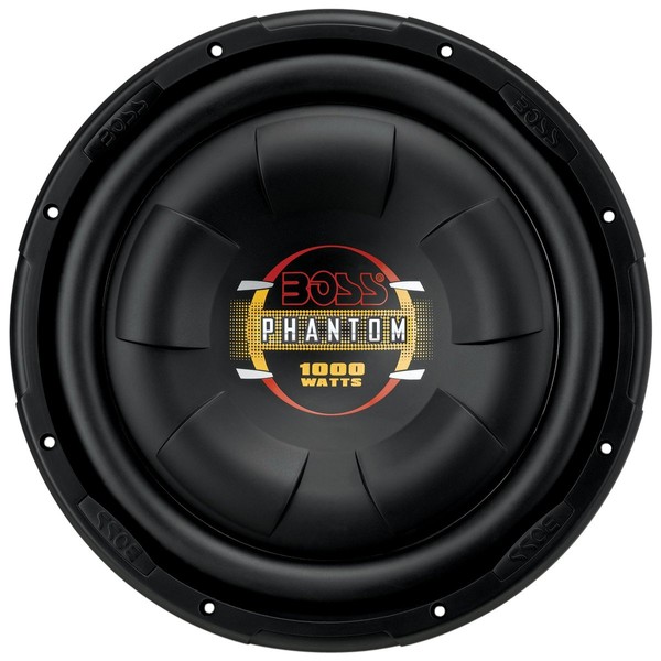 BOSS Audio Systems D12F Phantom Series 12 Inch Car Subwoofer - 1000 Watts Max, Single 4 Ohm Voice Coil, Sold Individually, Hook Up To Amp