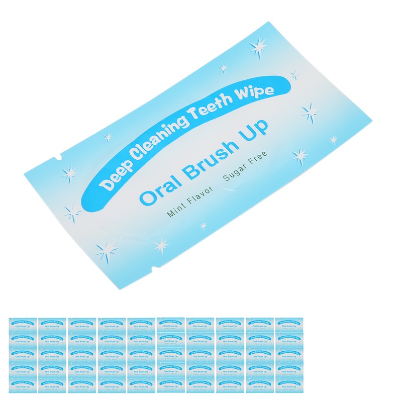 50pcs Disposable Finger Teeth Wipes Travel Portable Cleaning Dirt Removal