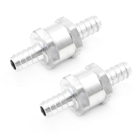 EATAKWARD 2Pcs 3/8" 10mm Aluminum Alloy Fuel Hose Check Valve Non-Return One Way Valve for Petrol Diesel Oil Water