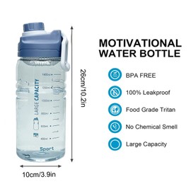 Kaishuai Sports bottle,sport water bottle,1.5 litre water bottle, Leak Proof Slim Water Bottle,BPA Free-blue water bottle,drink bottle,for Gym,Travel,Work,Sports,bottles