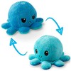 TeeTurtle Reversible Octopus Plushie 4-Inch Angry Light + Dark Blue