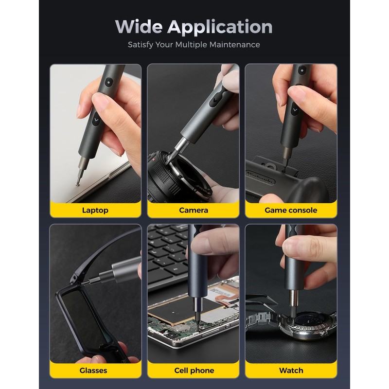 LIFEGOO Mini Electric Screwdriver, 62 in 1 Cordless Precision Power