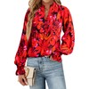 MASCOMODA Womens V Neck Floral Long Sleeve Tops 2025 Summer