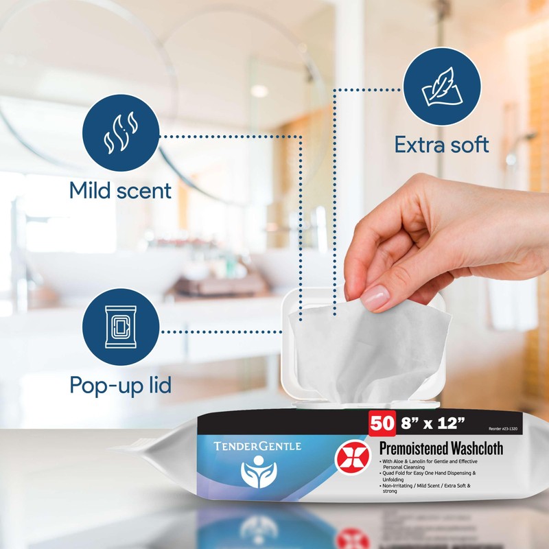 Non Flushable Wet Wipes for Adults - Case of 600