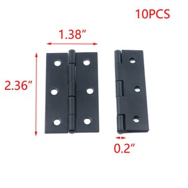 T Tulead Door Hinge Cabinet Hinge Black Out Door Hinges Bedroom Door Hinges Iron Hinge 2.36"x1.38",10PCS with Mounting Screws