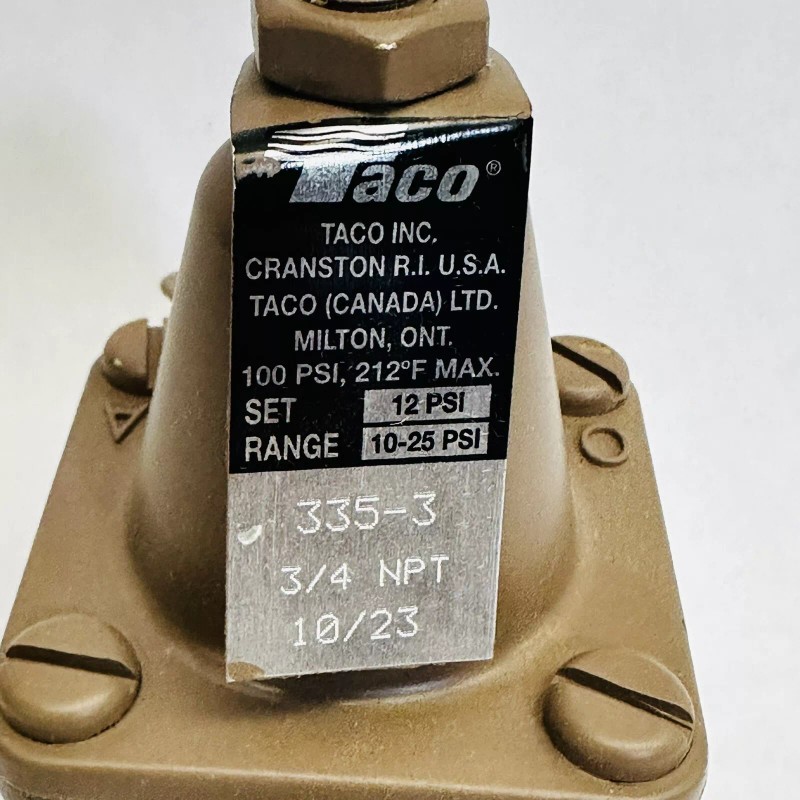 TACO BOILER FEED VALVE BRASS 3/4" NPT