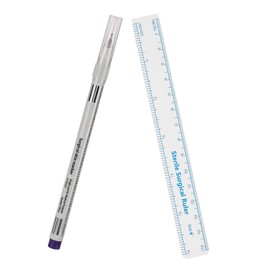 TOVINANNA Fine Tip Eyebrow Tattooing Pen with Precision Ruler Smooth Mapping Brow for Microblading Professionals and Makeup Artists Oil Based Ink for Lines
