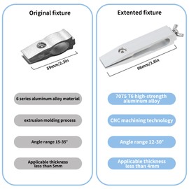 CWOVRS Extended Knife Clamps (2-Pack) for RUIXIN PRO RX-009 Knife Sharpener - Professional Grade Extended Design for Thin & Narrow Knives for Blades Under 0.16 inches, Aircraft Grade 7075 T6 Aluminum