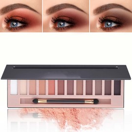 WENJLYJ 12 Color Naked Eyeshadow Palette,Matte Earth Color Eyeshadow,Natural Nude Eyeshadow Palette,Professional Waterproof and Smudge Proof Eye Shadow Palette Kit,Eye Makeup Set for Women（A）