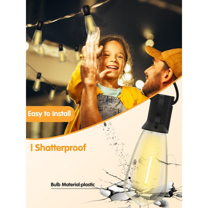 SUNSGNE 25Pack LED String Light Bulbs Replacement, 0.6 Watt Shatterproof