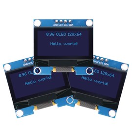 0.96 Inch OLED Display I2C Module Binghe 3 Pcs 0.96 Inch OLED Display I2C IIC Module, OLED Display Module with White Characters 128 x 64 Pixels Compatible with Arduino