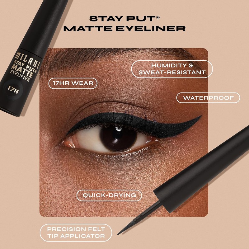 Stay Put Matte Liquid Eyeliner - Waterproof Liquid Eyeliner Pen,