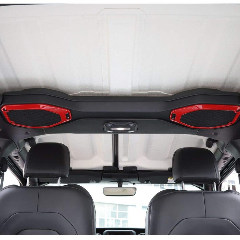 JeCar Red Top Speaker Frame Trim Cover for 2018-2023 Jeep