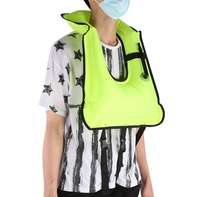 Fluorescent Snorkeling Buoyancy Waistcoat Waterproof Safe Swimming Inflatable Vest