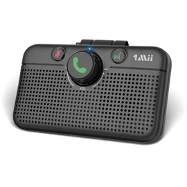 1Mii Bluetooth 5.3 Car Speaker, Handsfree Bluetooth Speakerphone for Cell Phone, Motion Auto On, Support Voice Assistant for Android and iOS, Wireless Audio Car Kit with Visor Clip