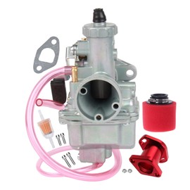 SVKZGFZ VM22 Carburetor for Predator 212CC 196CC GX200 GX160 CT200U BT200X KT196 Mini Bike Go Kart Carb, with Intake Manifold (Red) + 38MM Foam Air Filter (Red)