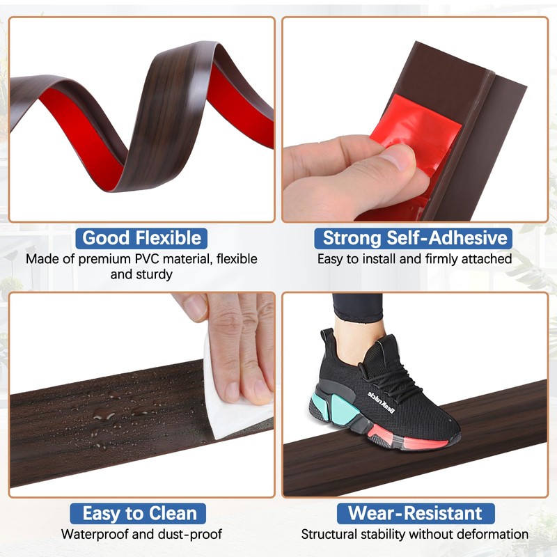 Vinyl Door Threshold Flooring Transition Strip Self Adhesive Carpet Edging