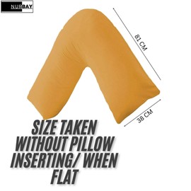 NURBAY V Pillowcase cover 100% Polycotton V pillow case cover - Neck & Back Support Orthopaedic Pregnancy Nursing V shaped Pillowcase cover only - Envelope Closure (Mustard)