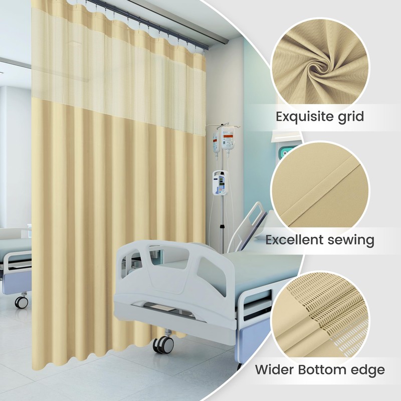 Phating Flame Retardant Hospital Curtains Room Divider,Grommet Cubicle Curtains Divider