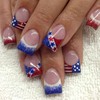 4th of July Press on Nails Short Square Fake Nails