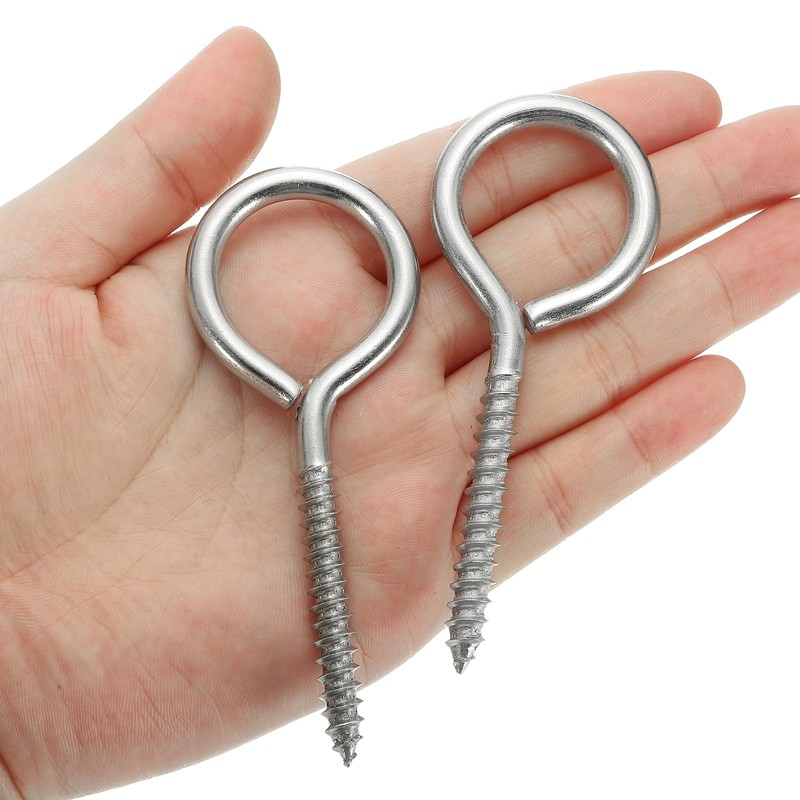 PATIKIL 10pcs M5x90mm Eye Screw 304 Stainless Steel Eye Screw