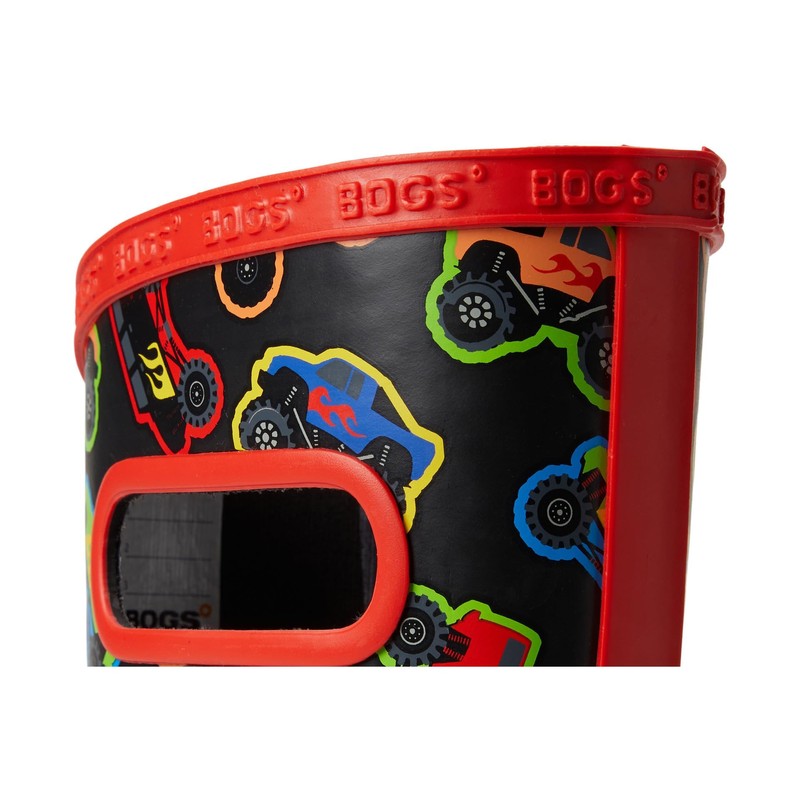 Bogs Kids Rainboot Rain Boot, Black Multi, 4 US Unisex