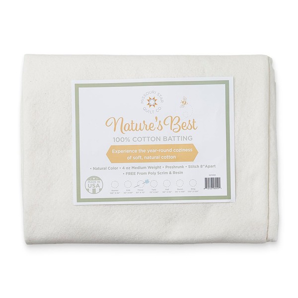 Quilt Batting for Throw Blankets, 65" x 72" | 100%