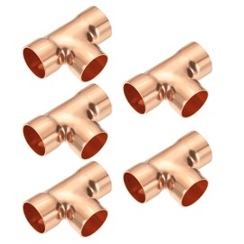 YOKIVE 10 Pcs Copper Tee Fitting, Pressure Pipe Fitting C x C Connector, Welding Joint Tube Connection, Great for HVAC Refrigeration (1/2" Nominal Size)