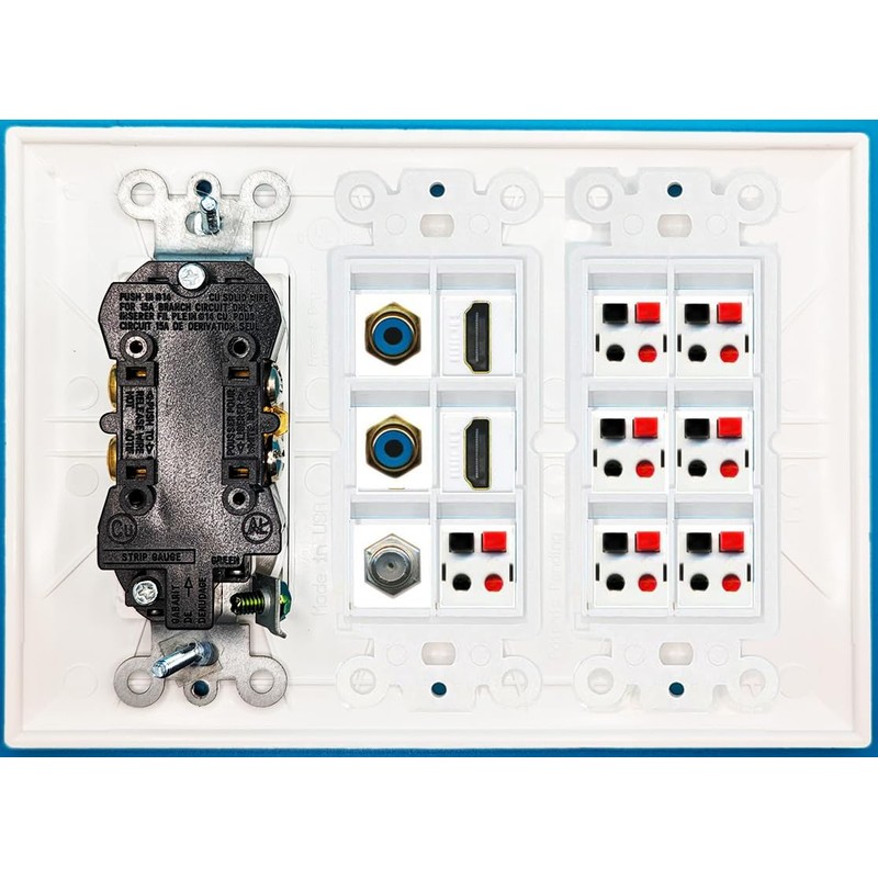 RiteAV - (3 Gang 15A Power Outlet 2 HDMI Coax