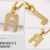 Richsteel Gold Letter E Necklace Bling Chains Men Name Initial