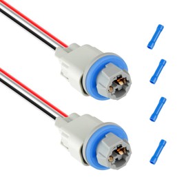 HUAREW Rear License Plate Light Lamp Bulb Socket Connector Wiring Pigtail Harness Kit for Ford F-150 2004-2021, Ranger 1993-2011, Replace OE F81Z-13411-AA, 1U2Z-14S411-BEA