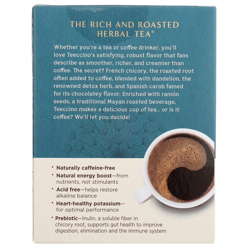 Teeccino Dark Roast Dandelion Tea - Rich & Roasted Herbal