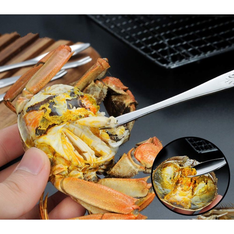 6Pcs Crab Crackers and Tools including 2 Forks 2 Lobster