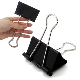 3 Inch Jumbo Binder Clips(12 Pack), Extra Large Binder Clips Heavy Duty Paper Clamps for Office and Home Supplies, Black