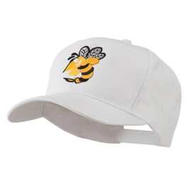 e4Hats.com Flying Hornet Mascot Embroidered Cap - White OSFM