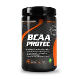 SRS Muscle - BCAA Protec, 414 g, Cherry, Double Muscle Protection, Pre- and Intra-Workout with Vegan BCAAs Made from Corn, German Premium Quality