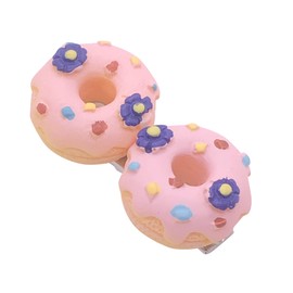2PCS Doughnut Hair Clips for Women Girls Cute Barrettes Small Duckbill Hair Accessories Purple Flowers