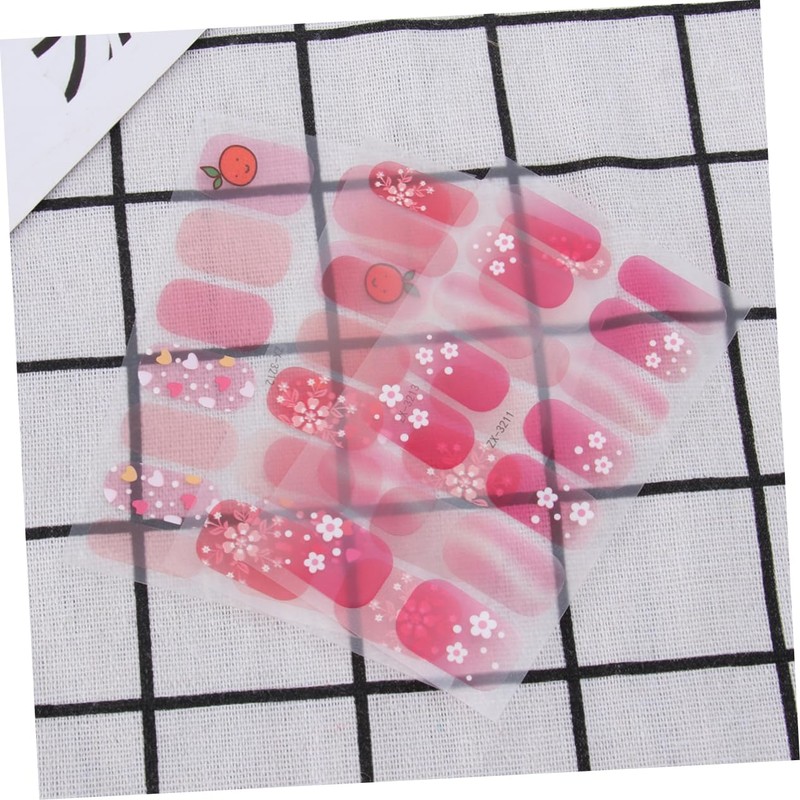 Minkissy 9pcs Nail Sticker Assorted Full Cover False Nails for