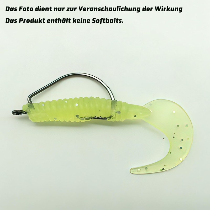 Piscorush Offset Worm Jig Hook Bass Fishing Hook 3X Strong