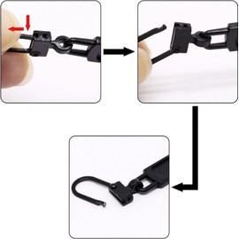 2 Pcs Black Metal Zipper Pull Replacement, Luggage Zipper Pulls Slider, Zipper Fix Repair Kit for Luggage, Backpack, Jackets, Coats, Boots, Clothing, Shoes