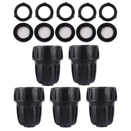 FOGWOWO 1/2 inch Irrigation Tubing Fittings For (1/2" ID x0.6-0.63" OD) 16mm Drip Tubing Barbed Locked Connectors-5 US Standard 3/4" to 1/2" Faucet Adapters,5 Filter Washers,5 Rubber Washers