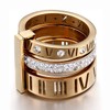 SINLEO Stainless Steel CZ Zirconia Roman Numeral Ring for Women