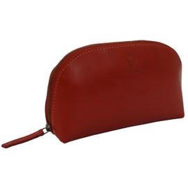 GERMANUS Helge Cosmetic Bag Genuine Leather Toiletry Bag Wash Bag Makeup Bag Clutch Orange, orange, Contemporary