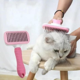 Dog Brush,Cat brush, Super Easy to Clean Dog Hair Brush, Cat Brushes for Short Haired Cats,Dog Brushes for Shedding Large dog（Pink）