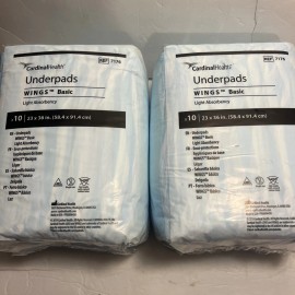 Cardinal (6) Cardinal Health Disposable Underpads Wings Basic Light 7176 NEW Sealed Packs