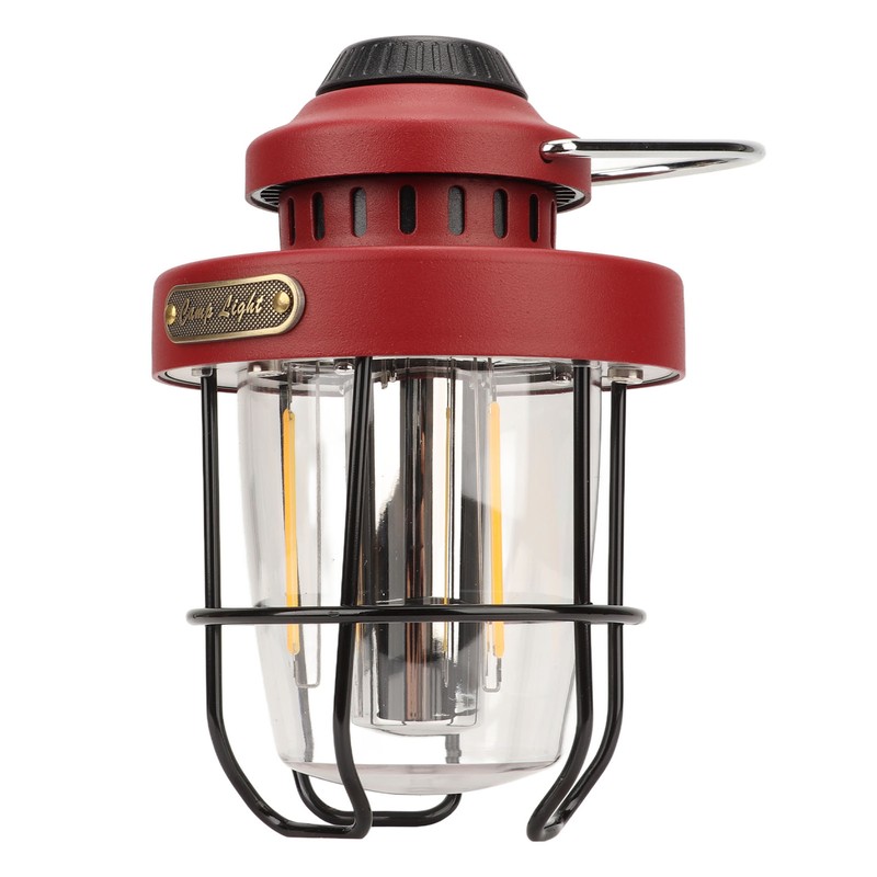 Retro LED Camping Lantern Portable Multifunctional Rechargeable Tent Light for