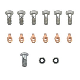 3905307 Fuel Return Line Banjo Bolt Copper Gaskets Kit W/Seal,Check Valve Compatible with Cummins Industrial 4BT, 6BT and 6CT Engines for Dodge Cummins 12V 6BT from 1989-1998 (early) 12v Engine